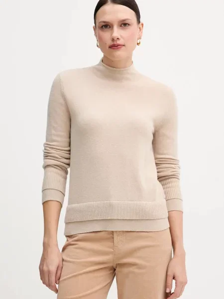 Sisley pulover din amestec de lână light cu turtleneck bej