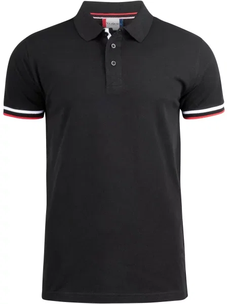 Clique Polo Newton ring spun – black czarny