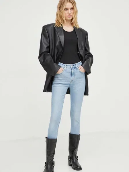 Levi's jeansy HIGH RISE SKINNY niebieski