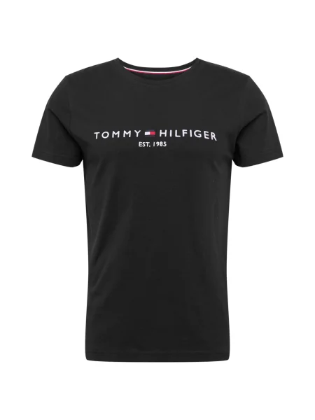 TOMMY HILFIGER Tricou / alb / bleumarin negru