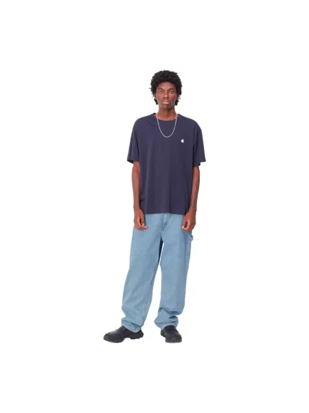 Carhartt Wip Dżinsy Single Knee Relaxed Straight Fit blau niebieskie