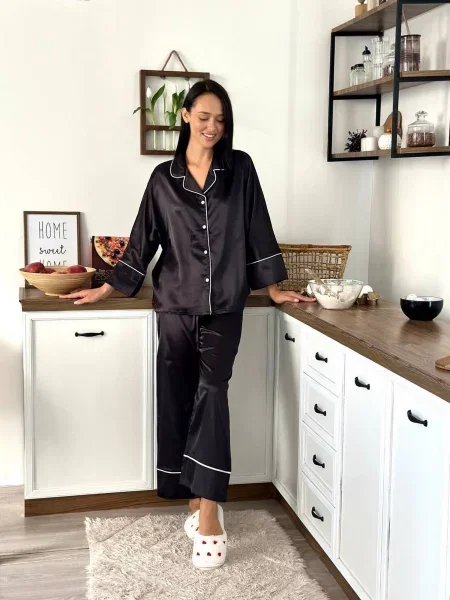 Піжама Nova Vega шовк чорний