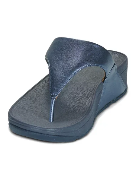 Kožené šľapky Fitflop modrá