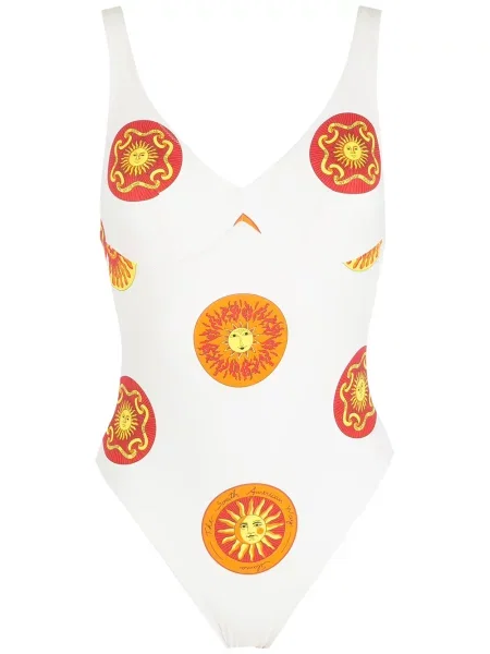 Strój kąpielowy Amir Slama z nadrukiem biały