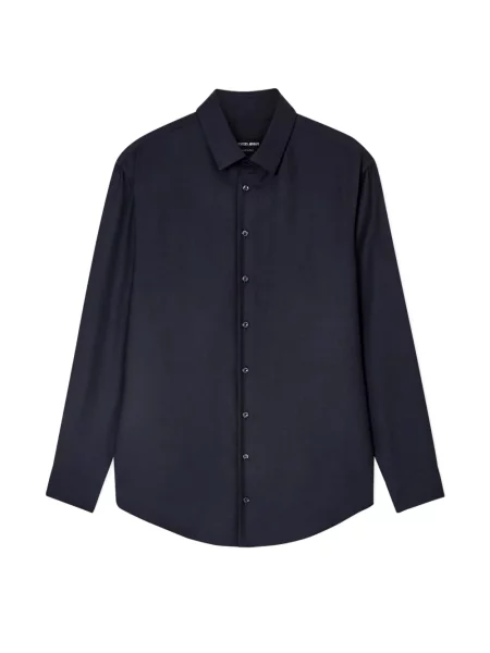 Cămașă Giorgio Armani din cașmir albastru