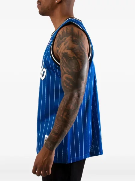 Cămașă Mitchell & Ness cu dungi din jerseu albastru