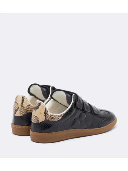 Sneakerși Isabel Marant din piele cu model piele de șarpe negru