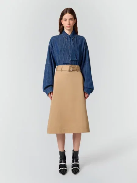 Cu centură fustă midi Msgm din dantelă