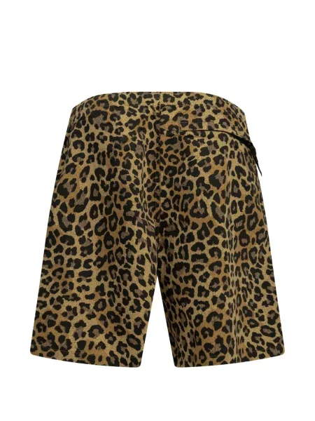 Pantaloni scurți Kapital cu imagine cu model leopard maro