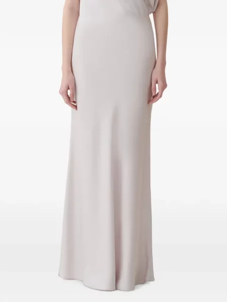 Fusta maxi Fabiana Filippi din satin gri