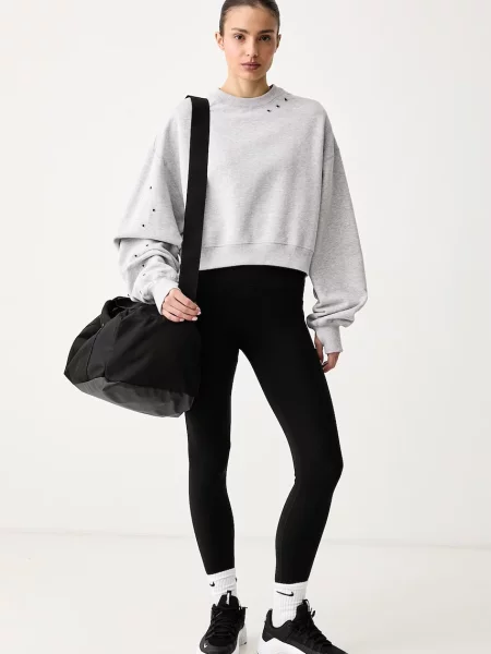 Nike Sportswear oversize melegítőfelső női pamuttal Studio Fleece szürke