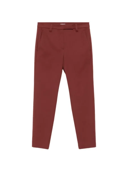 Pantaloni Brunello Cucinelli din țesătură twill roșu