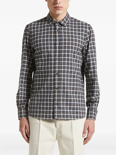 Cămașă Peserico în carouri albastru