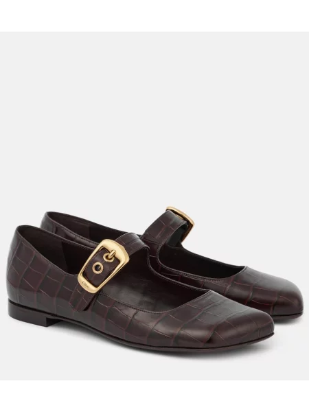 Pantofi cu toc Chloé din piele maro