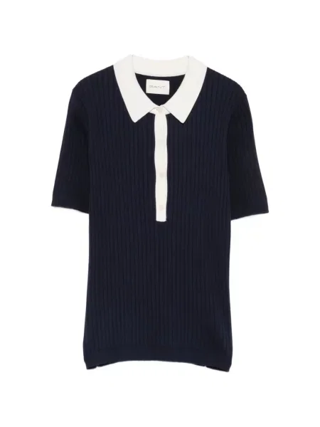 Tricou polo Gant tricotate albastru