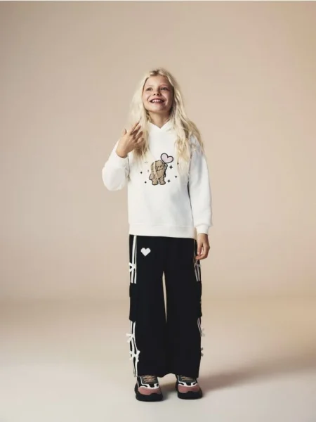 Reserved Pantaloni de trening cu fundițe negru