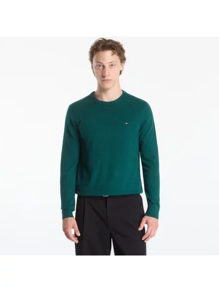 Πουλόβερ Tommy Hilfiger Pima Organic Cotton Cashmere Crew Neck Ornamental Green Heather XL πράσινο