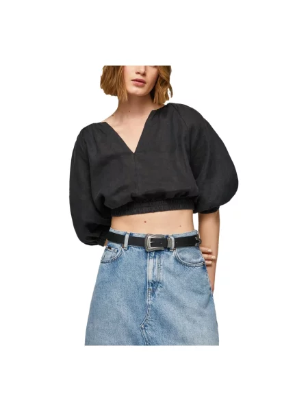 Krótka koszulka Pepe Jeans czarna