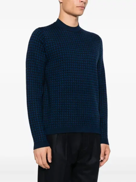 Pulover Emporio Armani de lână albastru
