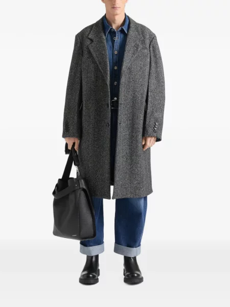 Palton Givenchy cu model herringbone negru
