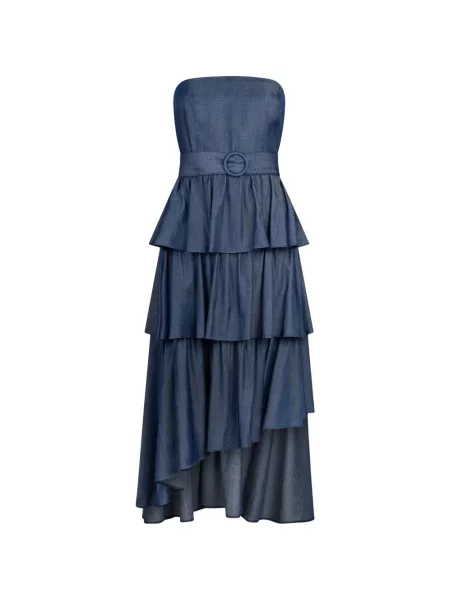 Rochie midi Liu Jo asimetrică până la genunchi de costum albastru