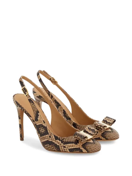 Pantofi cu toc Ferragamo cu funde slingback