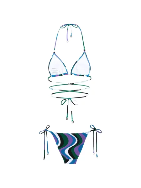 Absztrakt mintás boríték fazonú bikini Daze Dayz nyomtatás kék