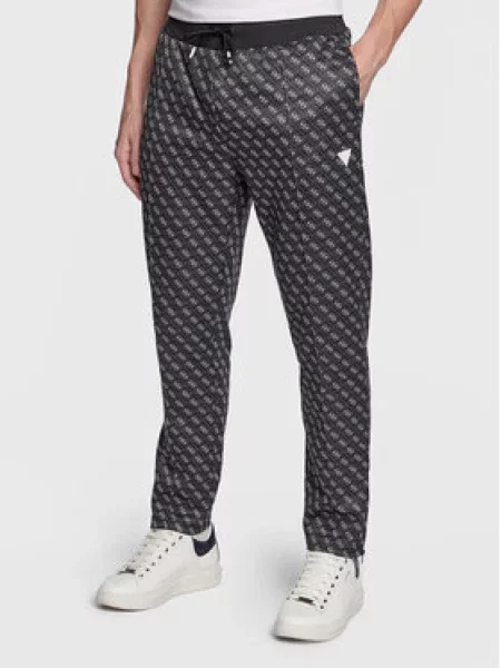 Guess Teplákové kalhoty Korbin Černá bílé