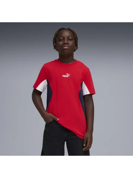 Młodzieżowa koszulka Essentials Block PUMA czerwona