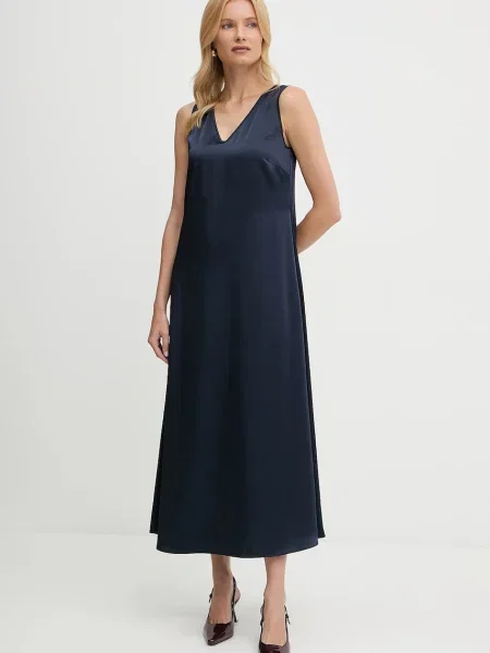 Weekend Max Mara rochie OTTELIA bleumarin maxi drept albastru
