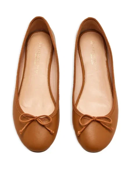 Δερμάτινος μπαλαρίνες House Of Ballerinas με φιόγκο καφέ
