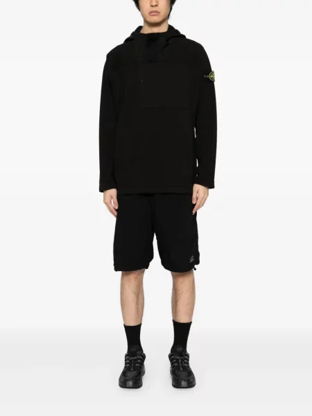 Суичър с качулка Stone Island камъни черно