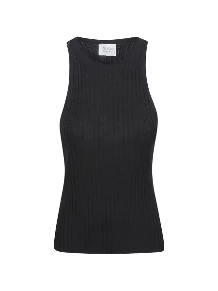 Top Beyou cu nervuri negru