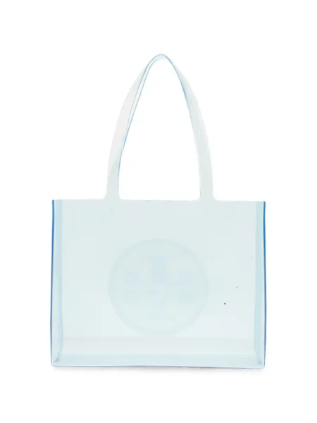 Geantă shopper Tory Burch cu autograf albastru