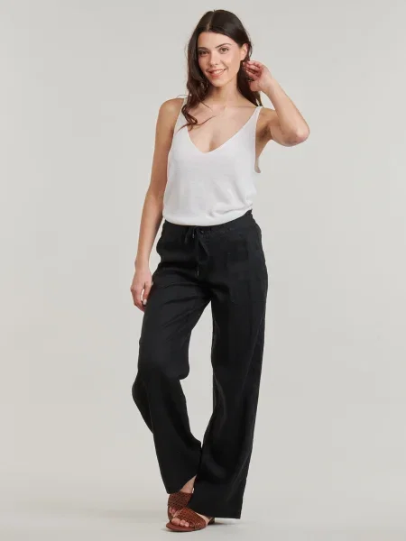 Lauren Ralph Lauren Szövet nadrág Wide Leg fekete