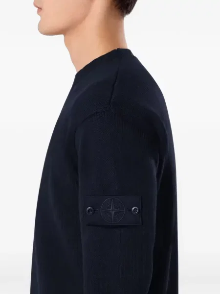 Пуловер Stone Island с кръгло деколте камъни синьо