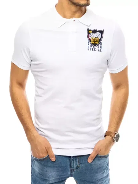 Tricou polo Dstreet alb