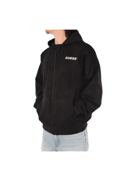 Bluza rozpinana z detalem z logo model ‘DARIL’ Guess czarna