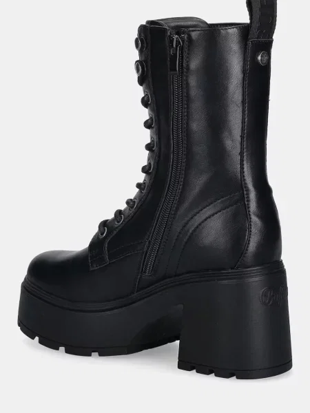 Nízké kozačky Buffalo Mila Lace Up Mid na černá