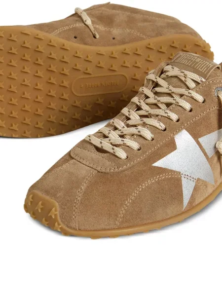 Sneakerși Golden Goose din piele de căprioară auriu