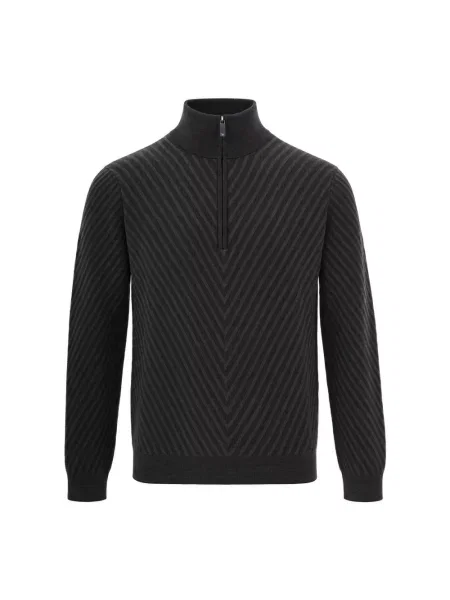 Sweter z golfem Emporio Armani wełniany do golfa brązowy