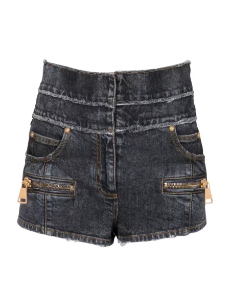 Szorty jeansowe Balmain czarne