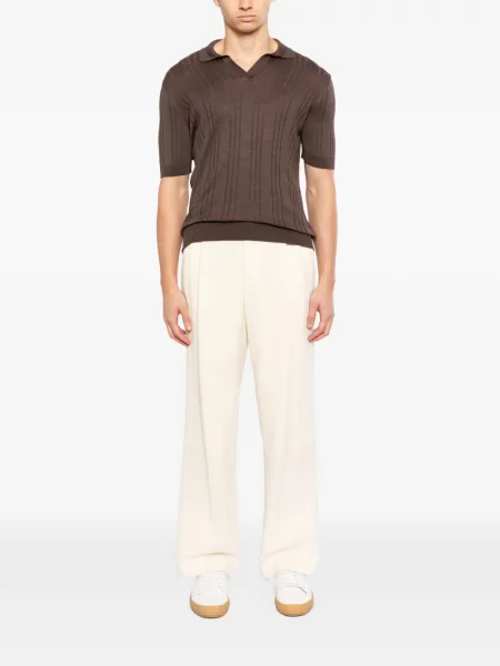 Gulerat tricou Tagliatore scurt maro