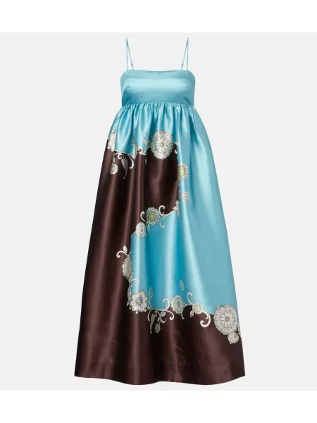 Rochie maxi Alemais cu imagine de costum albastru