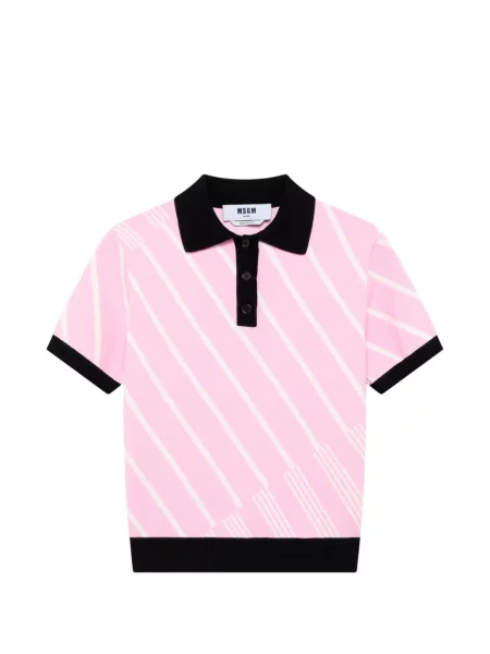 Tricou polo Msgm cu dungi roz