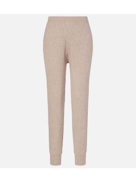 Pantaloni de trening Jardin Des Orangers din cașmir bej