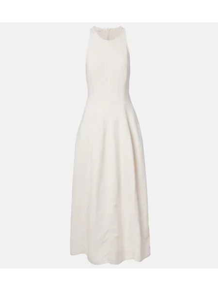Maxi rochie maxi Brunello Cucinelli de mătase de costum alb