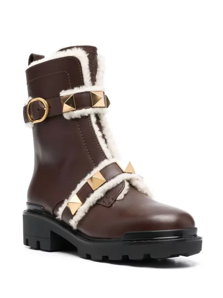 Botine Valentino Garavani biker maro
