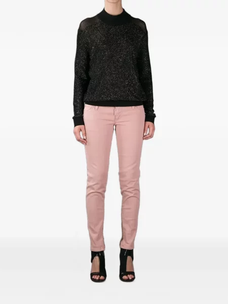 Haftowane jeansy Dsquared2 różowe