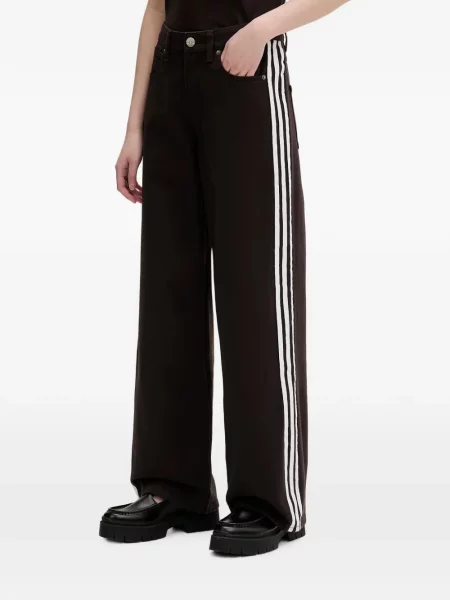 Pantaloni Adidas cu dungi alergare negru